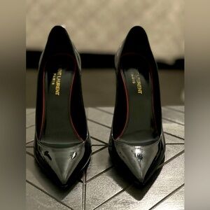 Yves Saint Laurent Black Patent Leather Heels